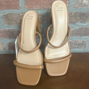 A New Day Women's Tan Heeled Sandals